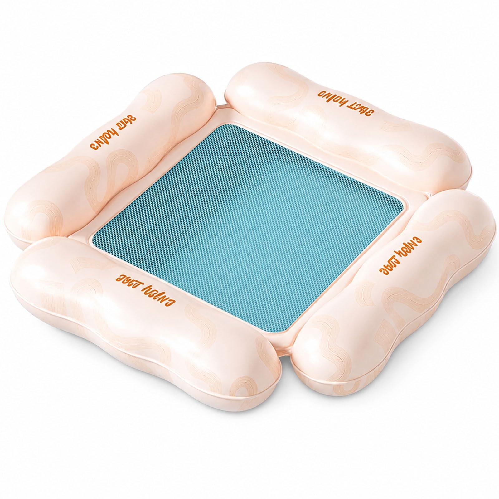 Flotador De Agua Lounge Inflable De PVC Grueso, Diseño De Flotabilidad Estable, con Centro De Malla