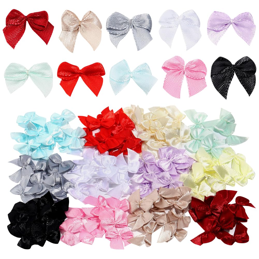 Lazos Regalo Navidad Funincrea 30 Piezas Mini Lazos De Cinta De Satén, 7cm X 7cm Lazos Navidad Con Adhesiva De Doble Caras, Mini Arcos De Cinta De Raso Decoración De Lazos Lazos