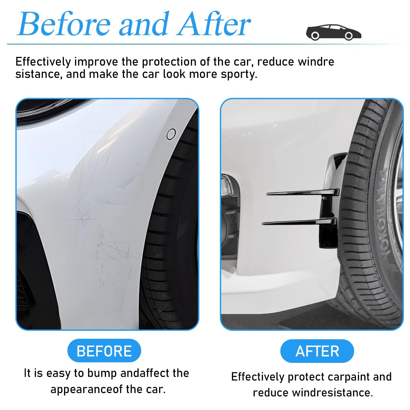 Auto Paraurti Anteriore Spoiler Labbro per Toyota Yaris Cross Hybrid 2021-2024 2025, ABS Labbro Inferiore Splitter Diffusore Auto Parti