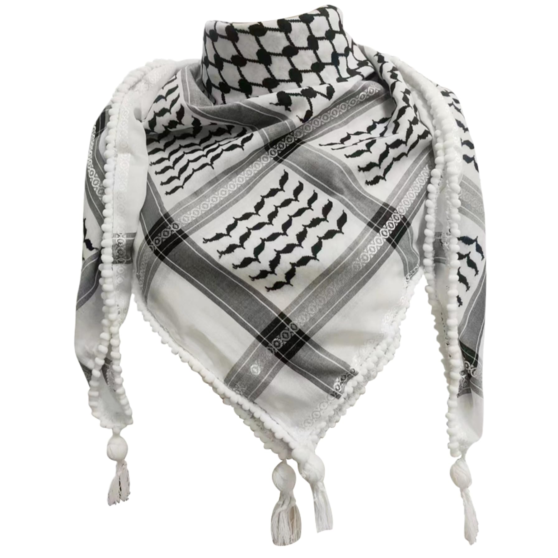 Palestine Scarf 48x48 '' Keffiyeh Palestina auténtica Bufanda Palestina Envoltura de Cuello algodón shemagh Unisex