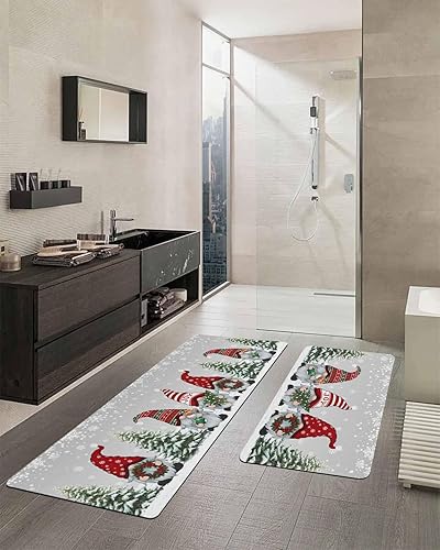 Miniatura 2 de Tapete de baño de gnomos de Navidad para bañera, antideslizante, de secado rápido y absorbente, tierra de diatomeas, fregadero, dormitorio, cocina,