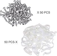 Vista 7 de Hicarer Paquete de 50 abrazaderas de cable tipo R, clips de sujeción de cable de montaje de tornillo de nailon con 50 tornillos para gestión