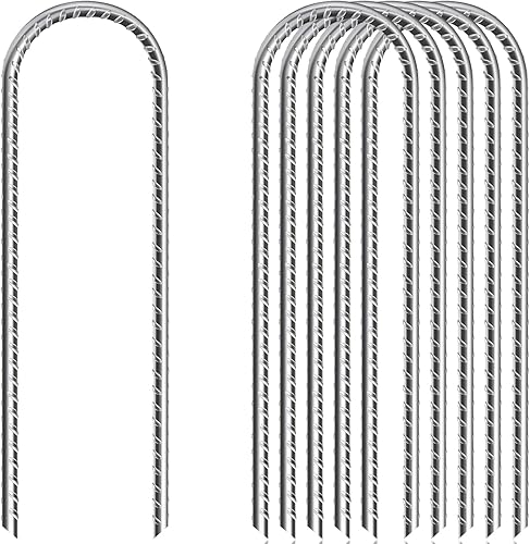 Estacas de refuerzo en forma de U de 12 pulgadas y 16 pulgadas, estacas de tierra en forma de U, estacas de refuerzo galvanizadas, estaca de suelo