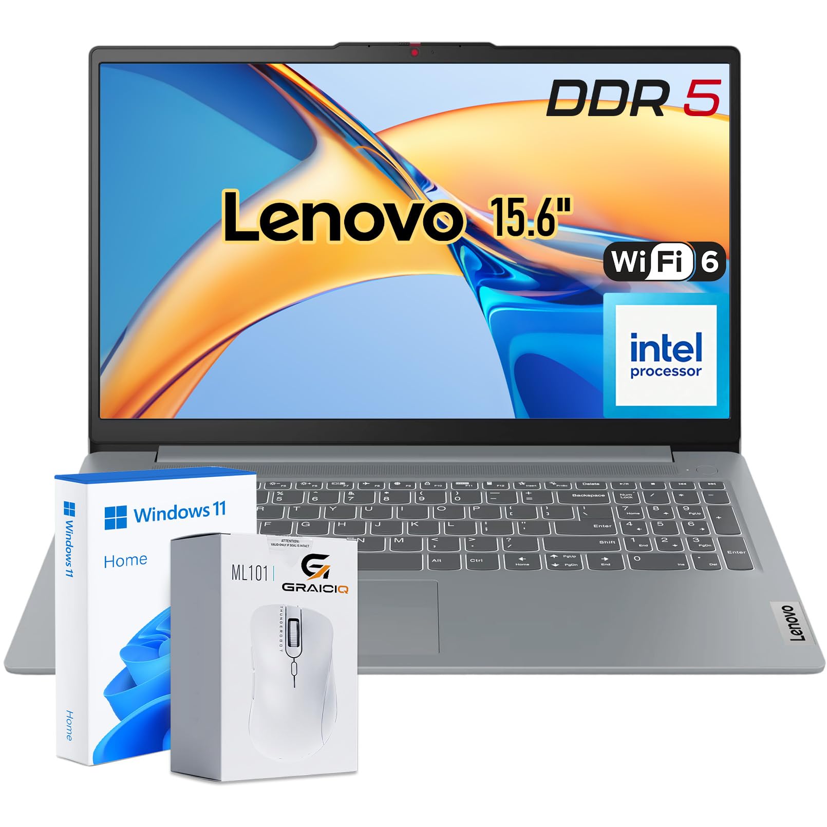 Lenovo IdeaPad Slim 3 15.6" Laptop, Intel N150, 15.6" FHD, 8GB DDR5 + 128GB 8GB RAM | 128GB SSD