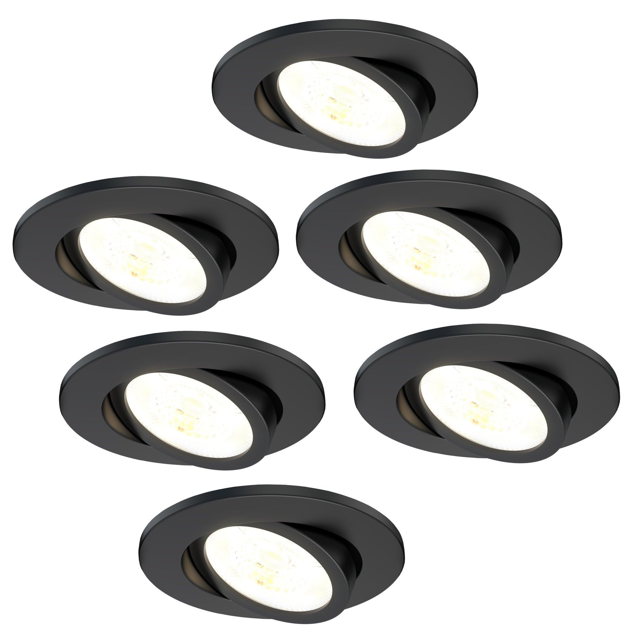 Ledvion - 6X Faretti LED da Incasso, Neri, Dimmerabili, 7W, IP65, CCT, COB, Ø90mm, 5 Anni di Garanzia