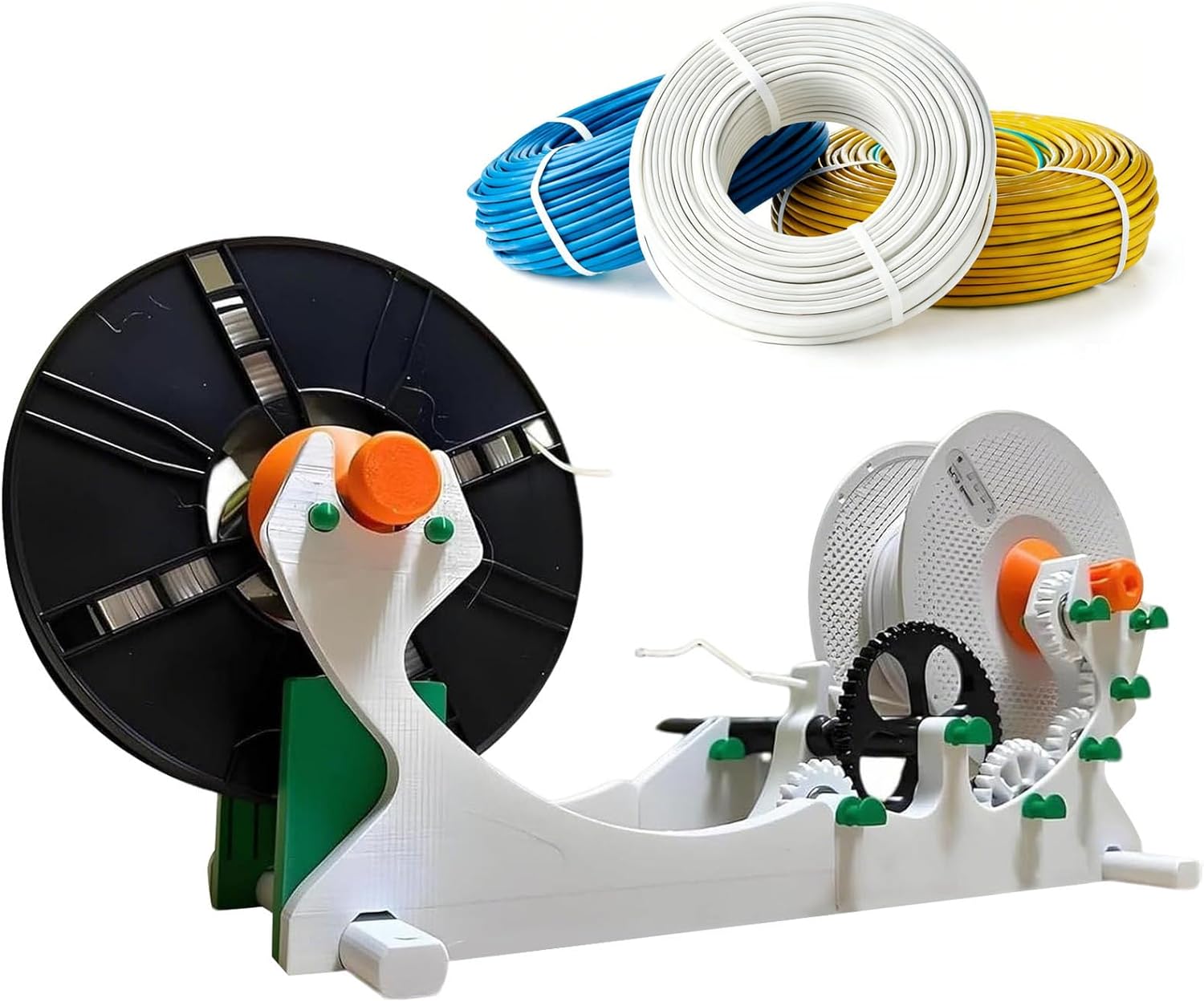 3D Industrial Filament Respooler, Electric Spool Rewinder with Smart Start and Stop, Speed 60-159 RPM, 1kg Capacity, for 3D Printing Enthusiasts, Welders, Textile Artists
