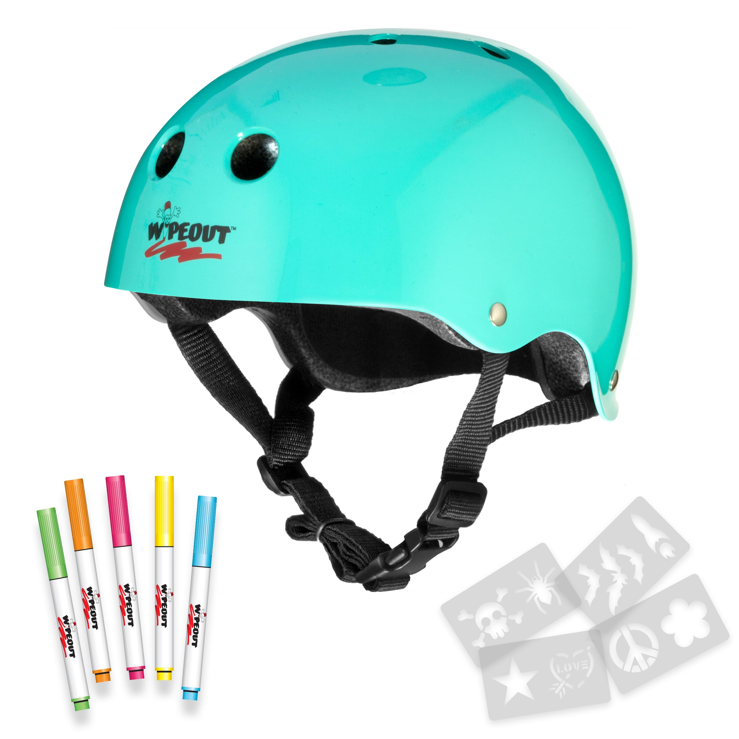 Wipeout Dry Erase Kids Helmet – Ideal for Bike, Skate, Scooter, in-Line Skating and Rollerblading