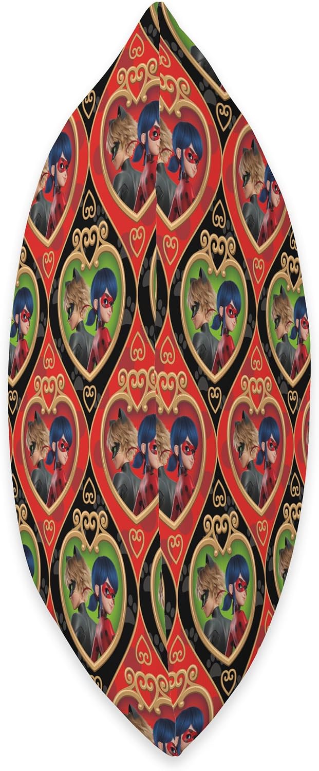 Miraculous Ladybug and Cat Noir The Movie Red and Green Throw Pillow, 16x16, Multicolor
