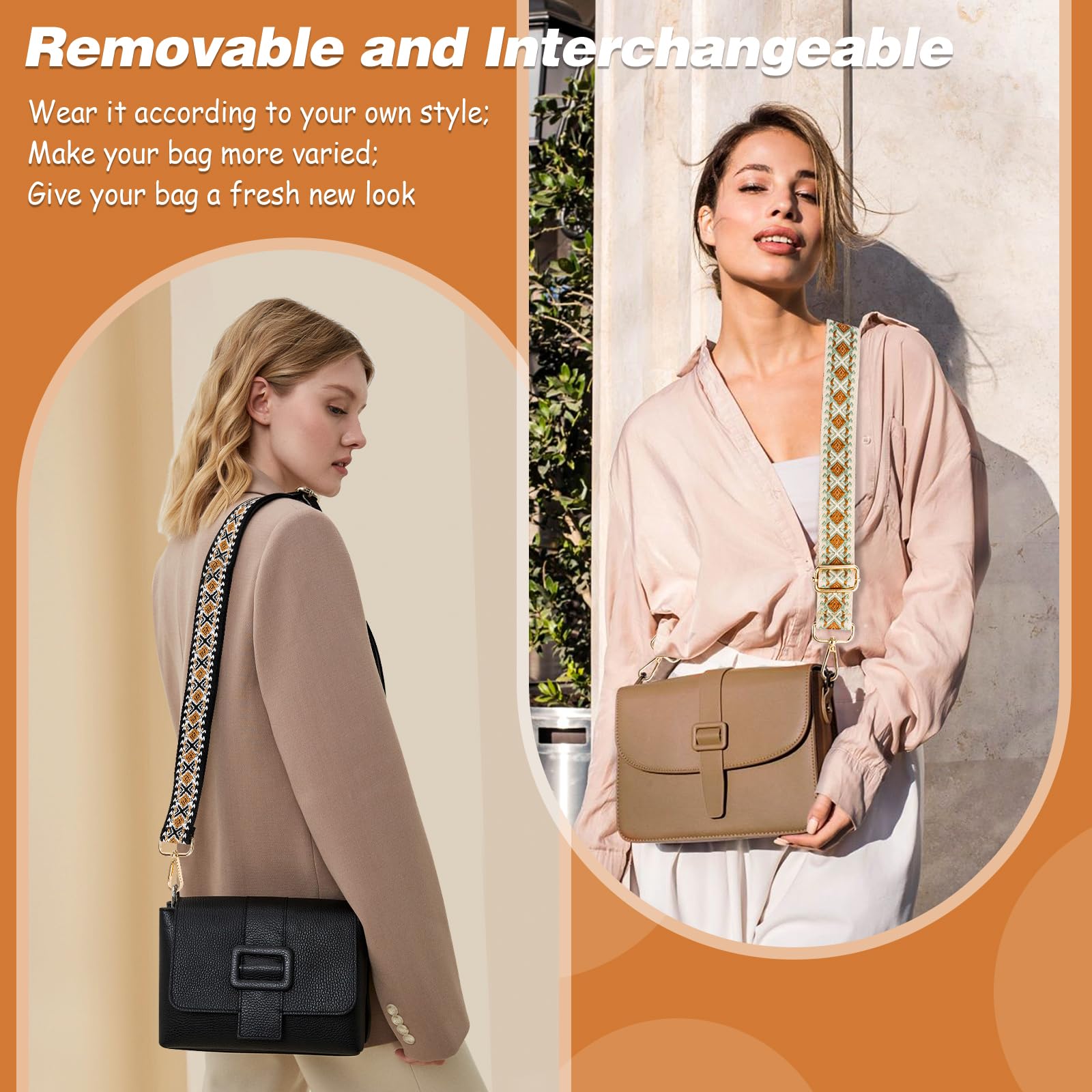 Zasiene Bandoulière Réglable Large 80-140 cm pour Sac Bandoulière Anse