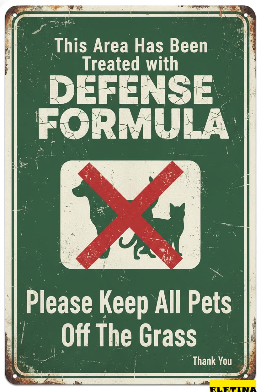 Gazigo Zsfghq001 Keep Pets Off Grass Clean Up Tin Sign, 8X12 Inch