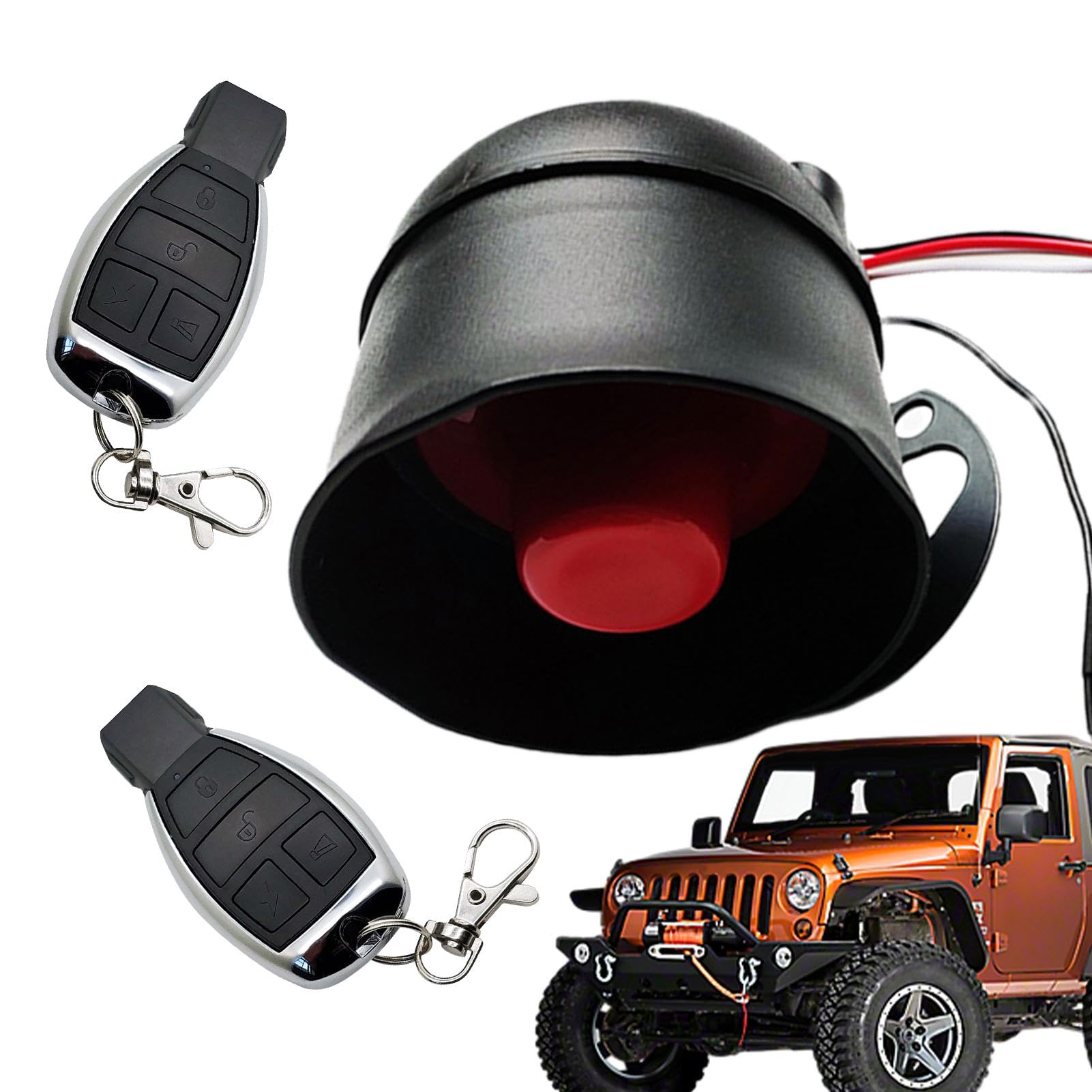 Generic Sistema di allarme antifurto per auto, 12 V, 2 telecomandi, sensibilità regolabile, sistema di allarme sonoro forte e chiaro per la sicurezza dell'auto
