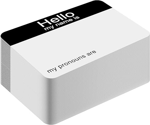 200 calcomanías de Hello My Pronouns are calcomanías de vinilo adhesivas en nombre extraíbles, etiquetas adhesivas en blanco para niños, adultos,