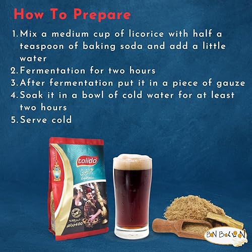 Miniatura 8 de Tolido Regaliz Pure Natural Premium Extracto de raíz de regaliz en polvo Hierba Raw Natural Herbal Especias Hierbas Té Halal (14.11 oz  400 gm)