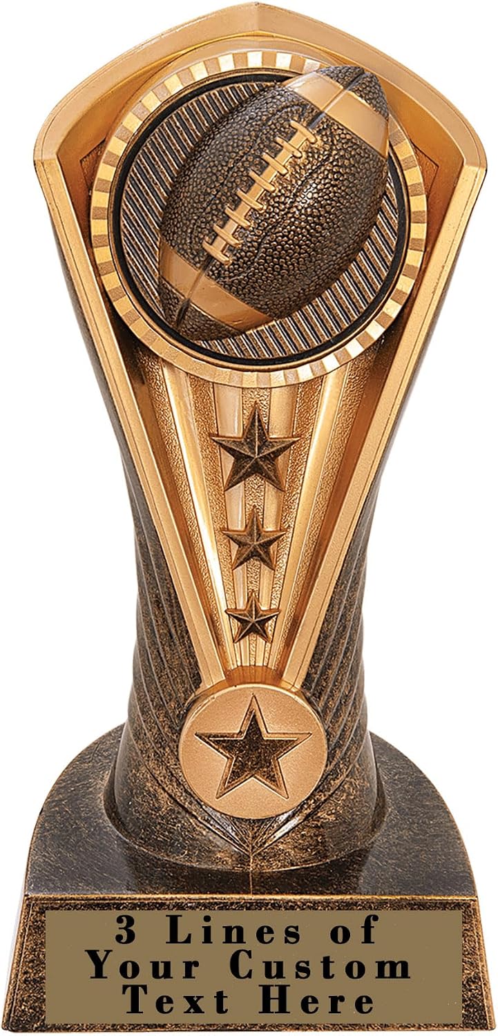 Express Medals Engraved or Blank, Pack of 1 or Pack of 12, 6.5 Inch Cobra Football Trophies