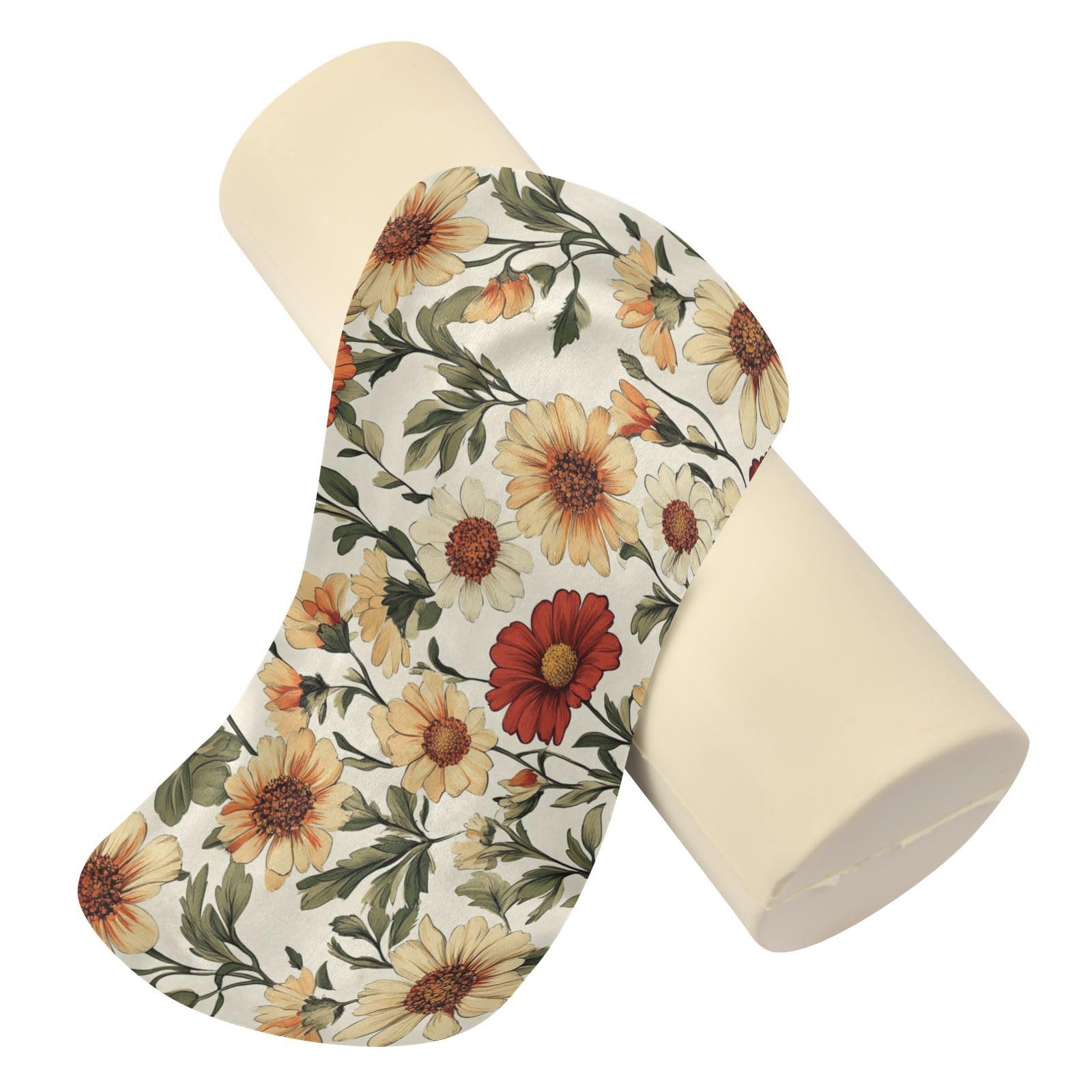 miaozhen Belgium Gaillardia Beauty Flowers Bolster Pillow Insert Bolster Pillow for Reading soporte para el Cuello 5.5''x17''