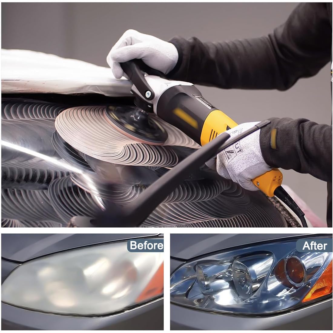 CoCud 50Pz 150mm 6 Inch Dischi Per Levigatura 80/150/220/320/400 Grana Carta Vetrata Rotonda A Gancio E Anello Per Levigatrice Orbitale Casuale Automotive Car - Foto 3