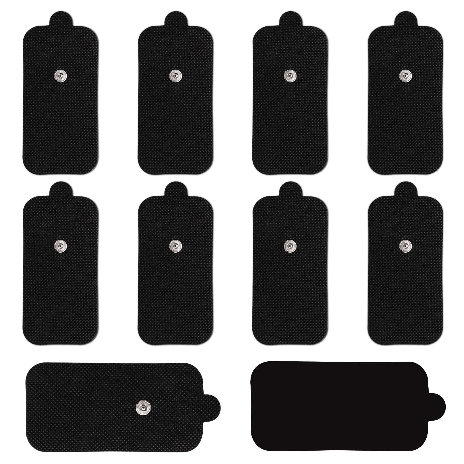 10 Pack Large TENS Unit Replacement Electrode Pads, Black