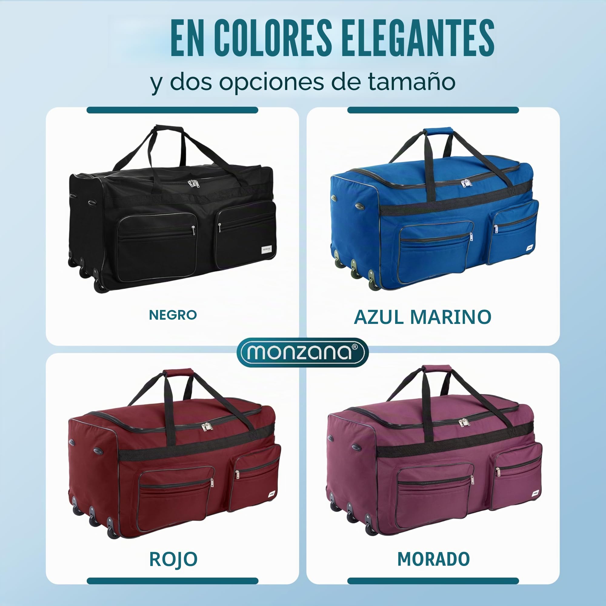 monzana® Bolso de Viaje XXL Rojo 160L 85x43x44 Ruedas Asa Telescópica Deporte Equipaje Función Trolley
