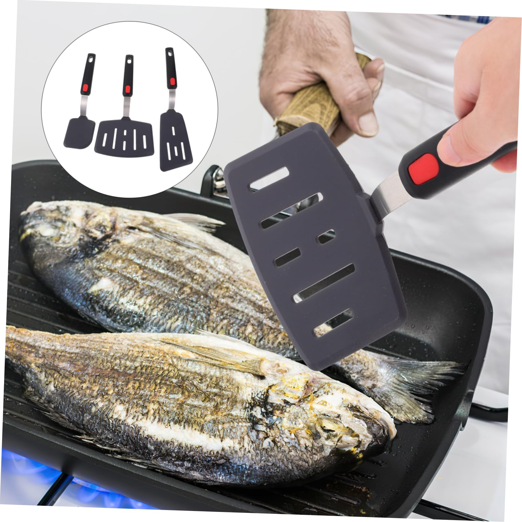Spatola Per Wok in Silicone Spatola Per Friggere Portatile Antiaderenti Flessibile E Adatto Cucina Domestica