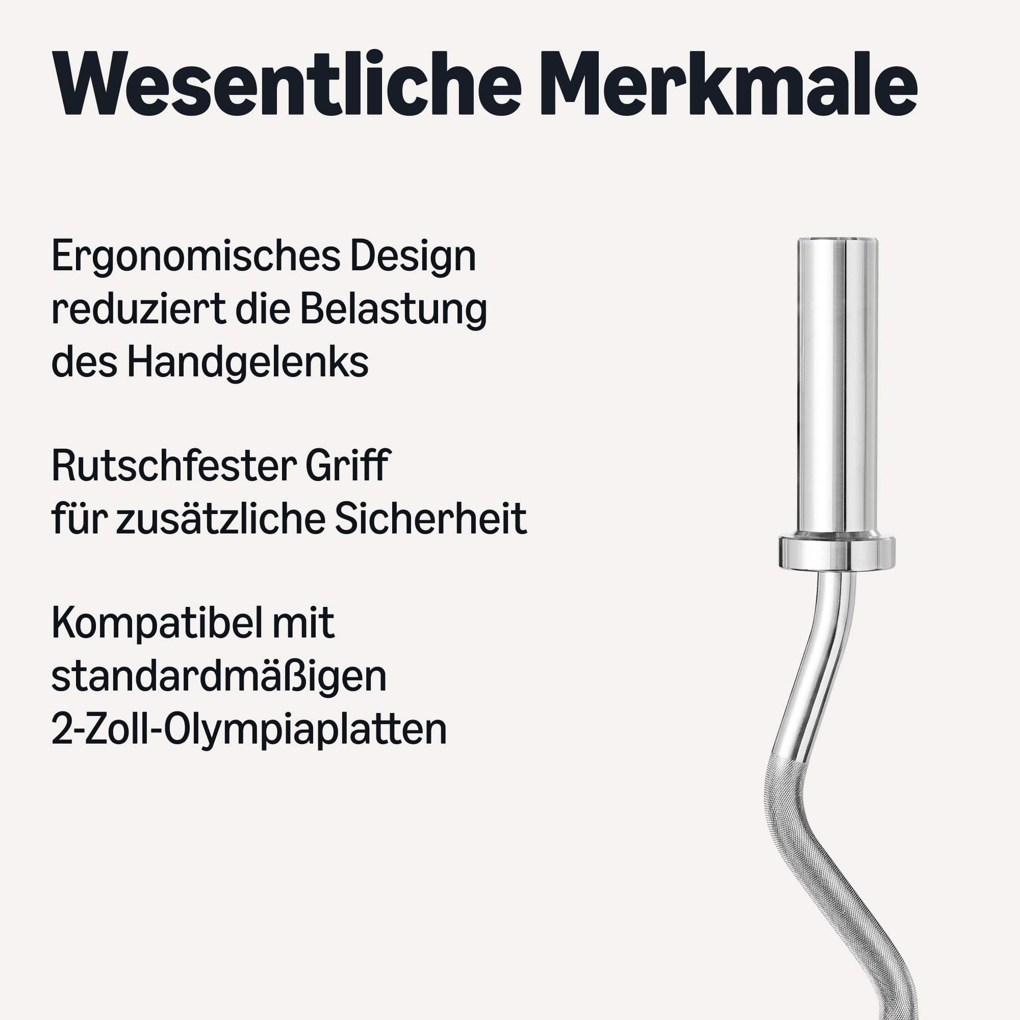 Amazon Basics Olympische 5,1cm-Langhantelstange, Curlstange, 119,4cm, Verchromt