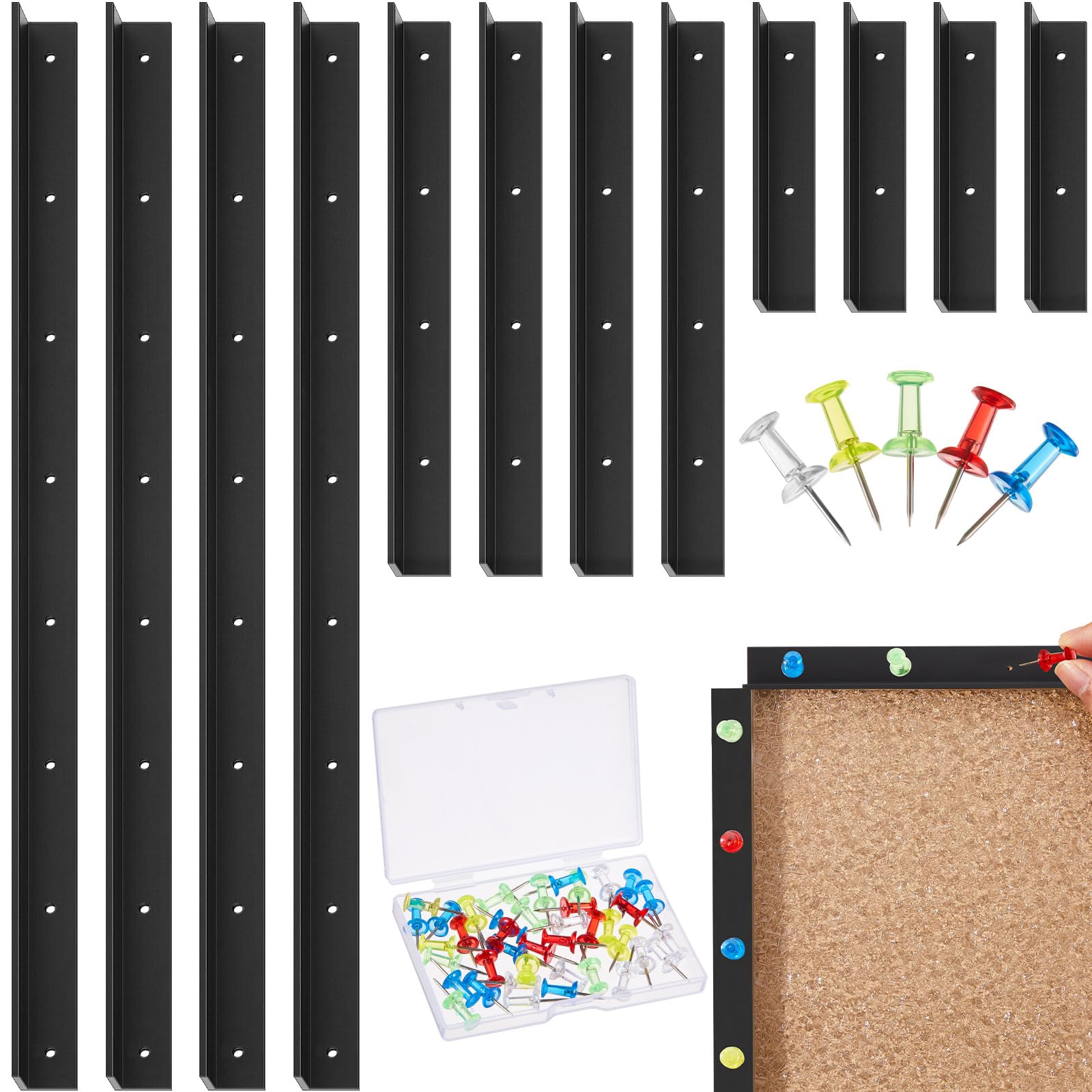 Spakon 12 Pcs 12" 6" 3" Stained Glass Supplies Layout Block System, Black
