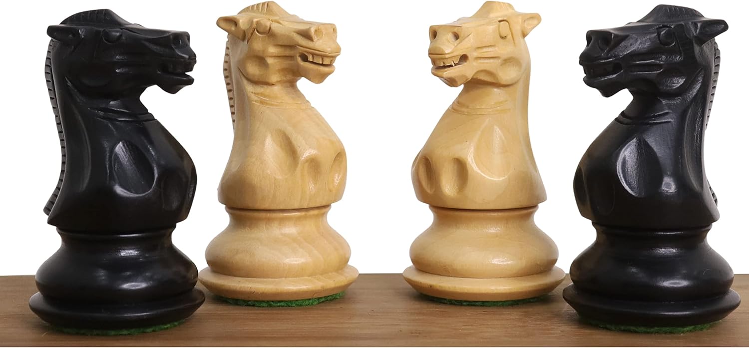 3" Professional Staunton Chess Pieces Only Set- Weighted Ebonized Boxwood