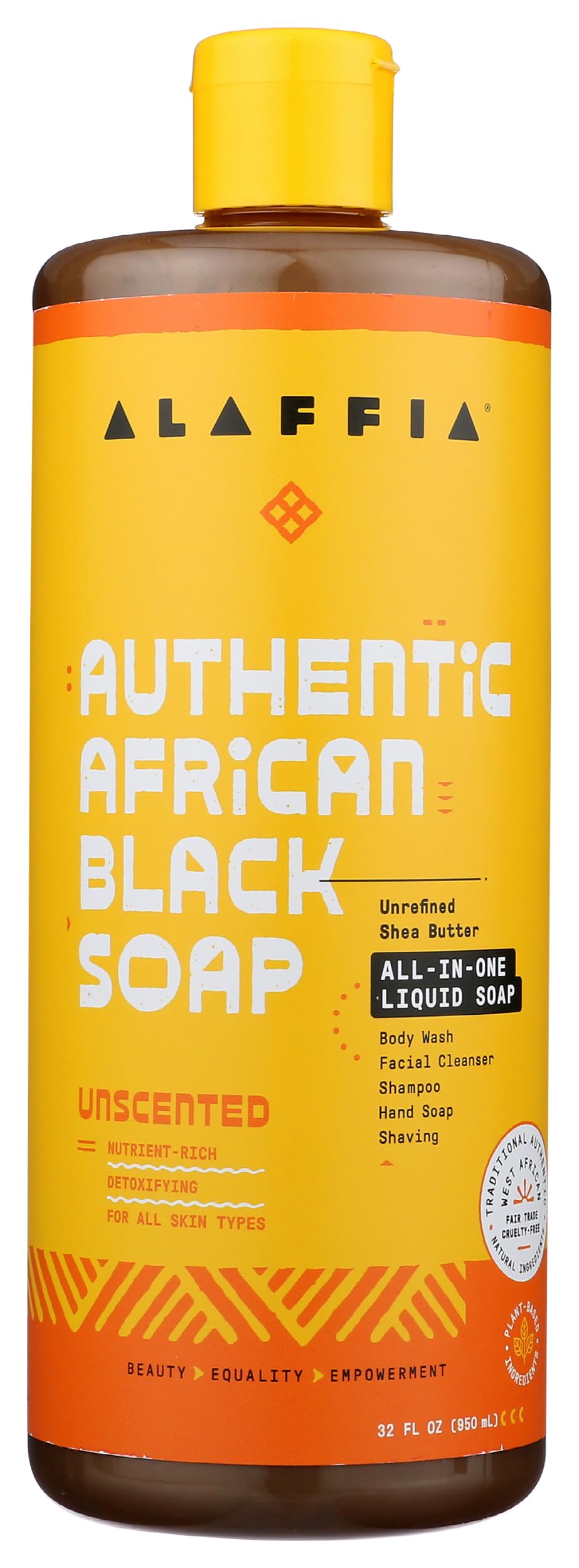 Authentic African Black Soap Variety 2-Pack – All-In-One Liquid Soap, Travel-Size Eucalyptus Tea Tree+Full-Size Unscented Body Wash, Face Wash, Shampoo, Shaving Soap