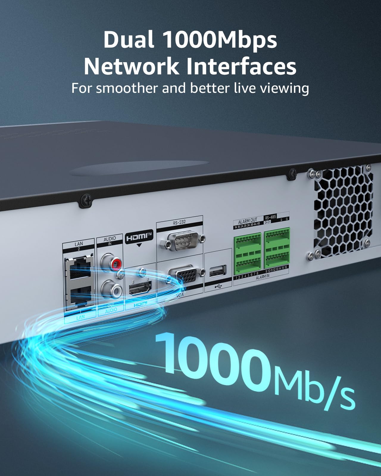 ANNKE Videoregistratore di rete 32CH 12MP senza porta PoE, H.265+ 32 canali NVR con rilevamento di movimento AI, compatibile con telecamere IP PoE ANNKE 12MP/8MP/5MP/4MP per sorveglianza domestica e