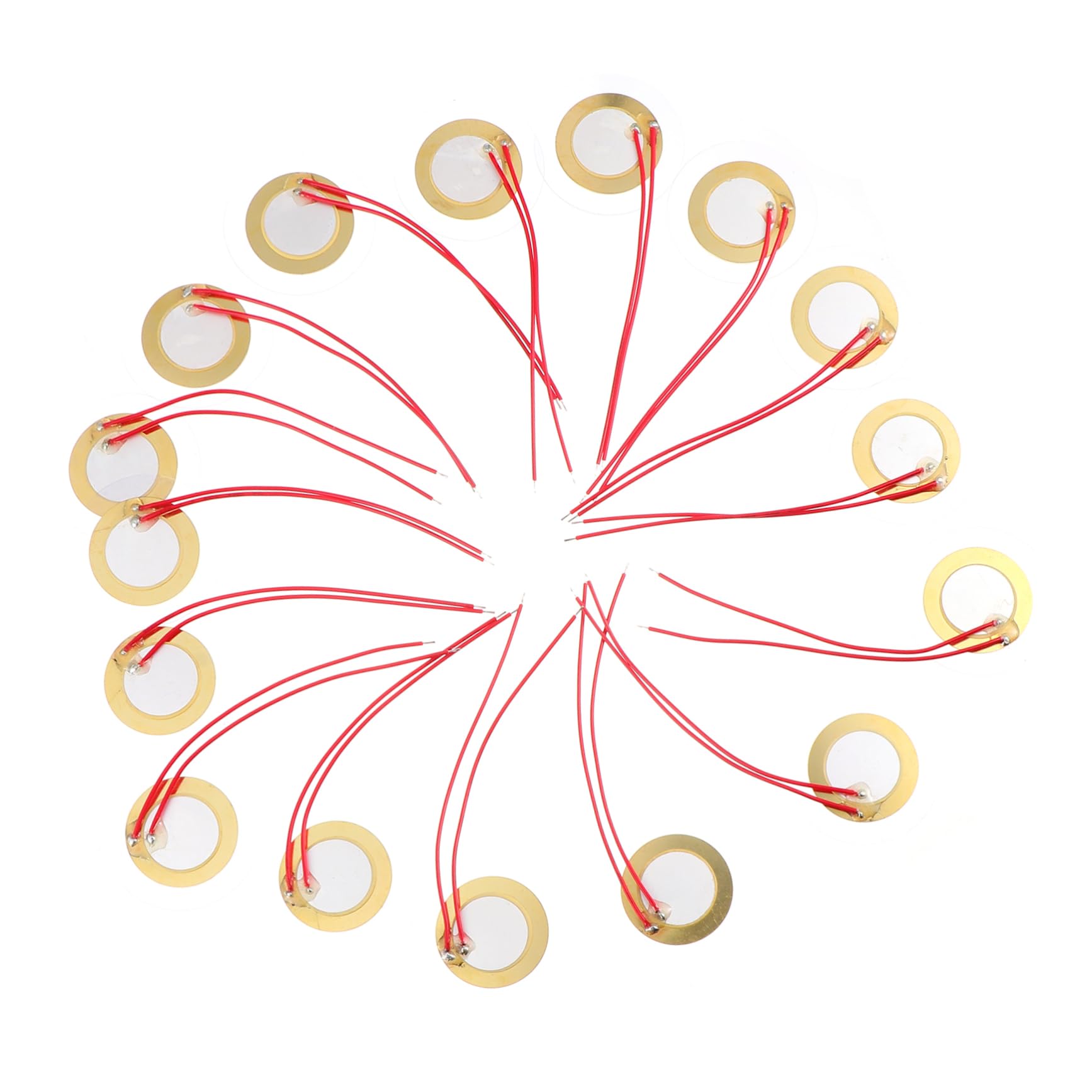 FAVOMOTO 20pcs Buzzer Transducer Piezo Microphone Piezo Discs Micphone Micrófono Drum Guitarra Para Niños Mircophone Trigger Drum Disc Drum Mics Acoustic Pickup Music Copper Amplifier