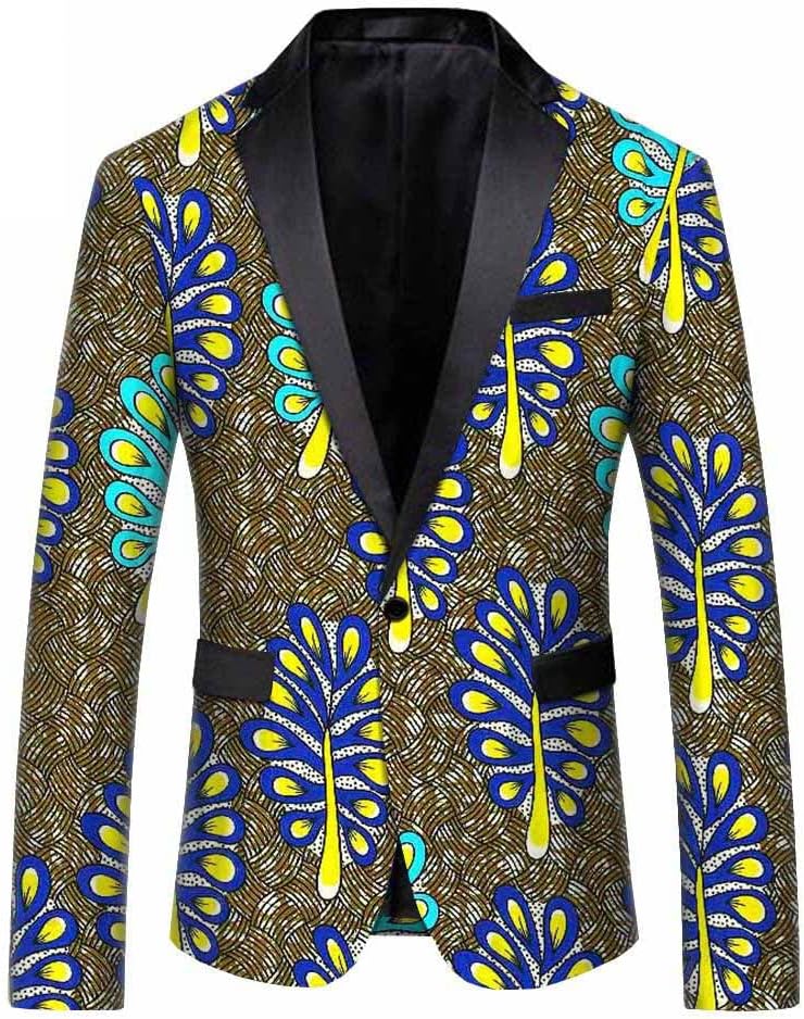 African Men's Jacket Dashiki Blazers Crop Top Print Wax Fabric Suit Print Coat 4 3XL