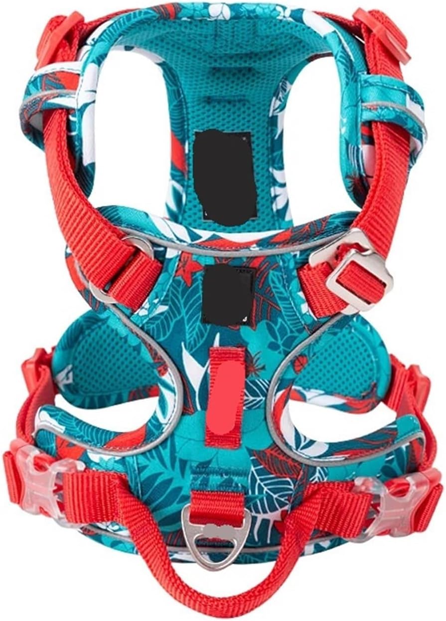 Dog Harness, Pet Dog Harness Camouflage Reflective Nylon Dog Harness Special Edition Easy to Adjust(Camouflage Blue,XS)