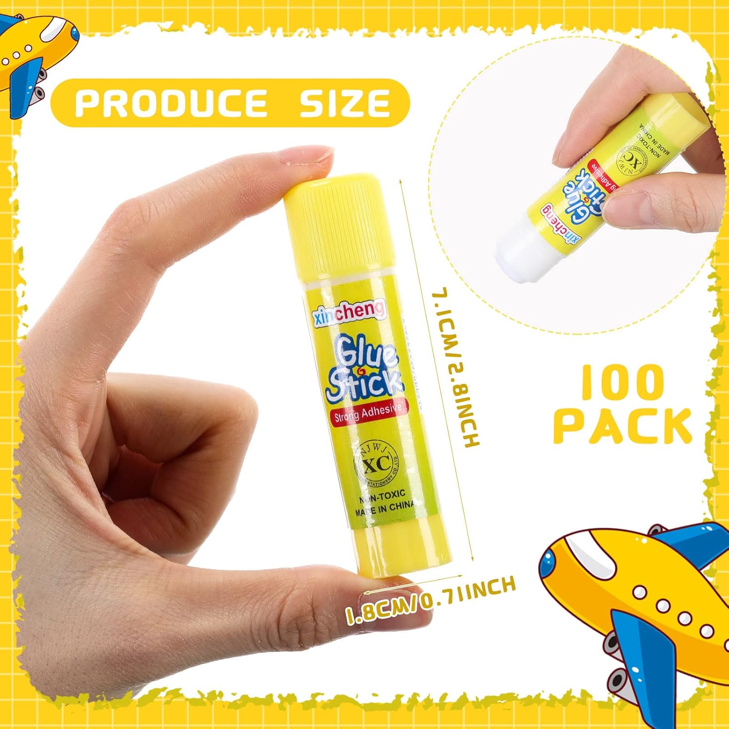 Zubebe School White Glue Stick Washable Glue Stick for Crafts Home Classroom Students Teachers Employees Scrapbooking Crafting Supplies(100 Pcs)