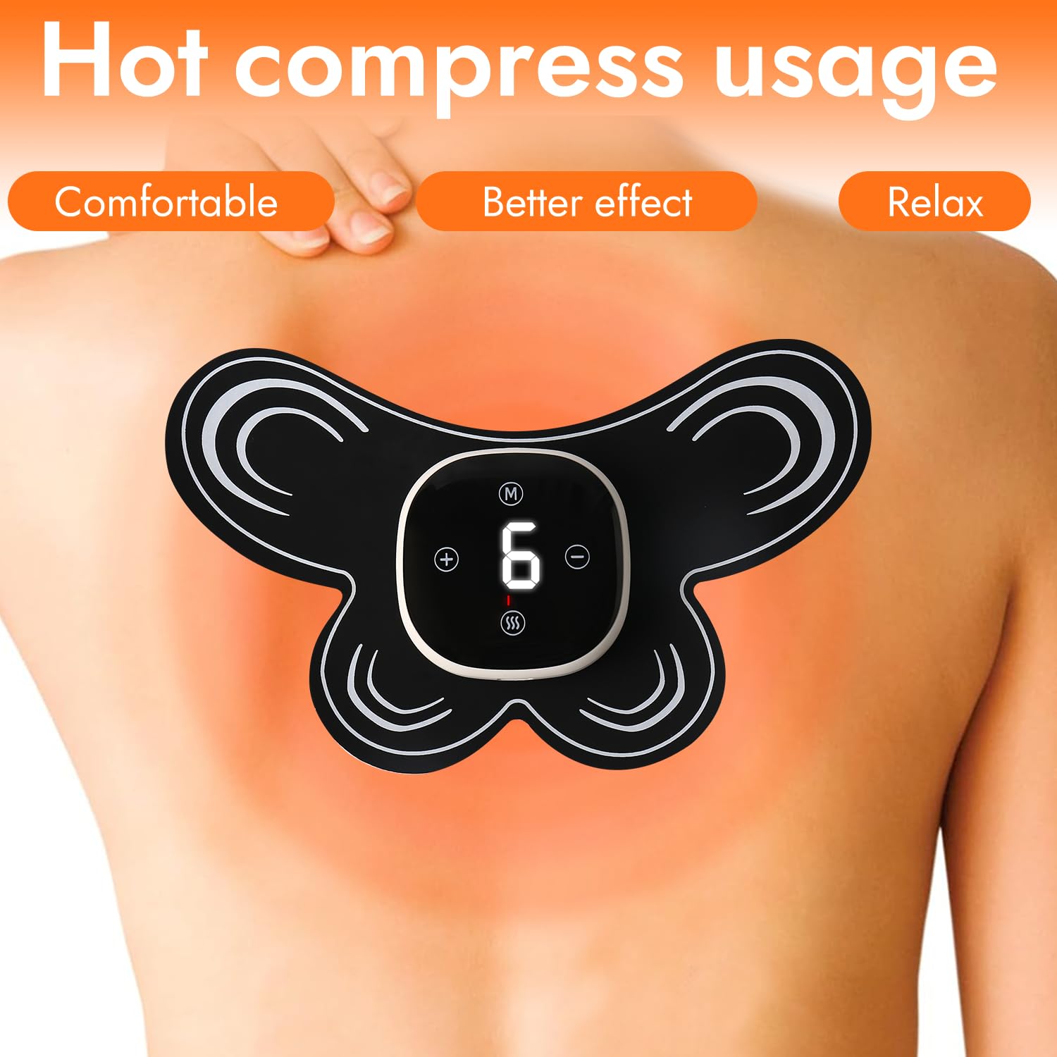 Électrostimulateur Anti Douleur TENS Sans Fil,EMS Électrique Masseur d'épaule Cervical,6 Modes et 15 Forces Mini Masseur,pour Cou,Dos,Jambe,Genou et Muscles,un Soulagement Ciblé de la Intérieur