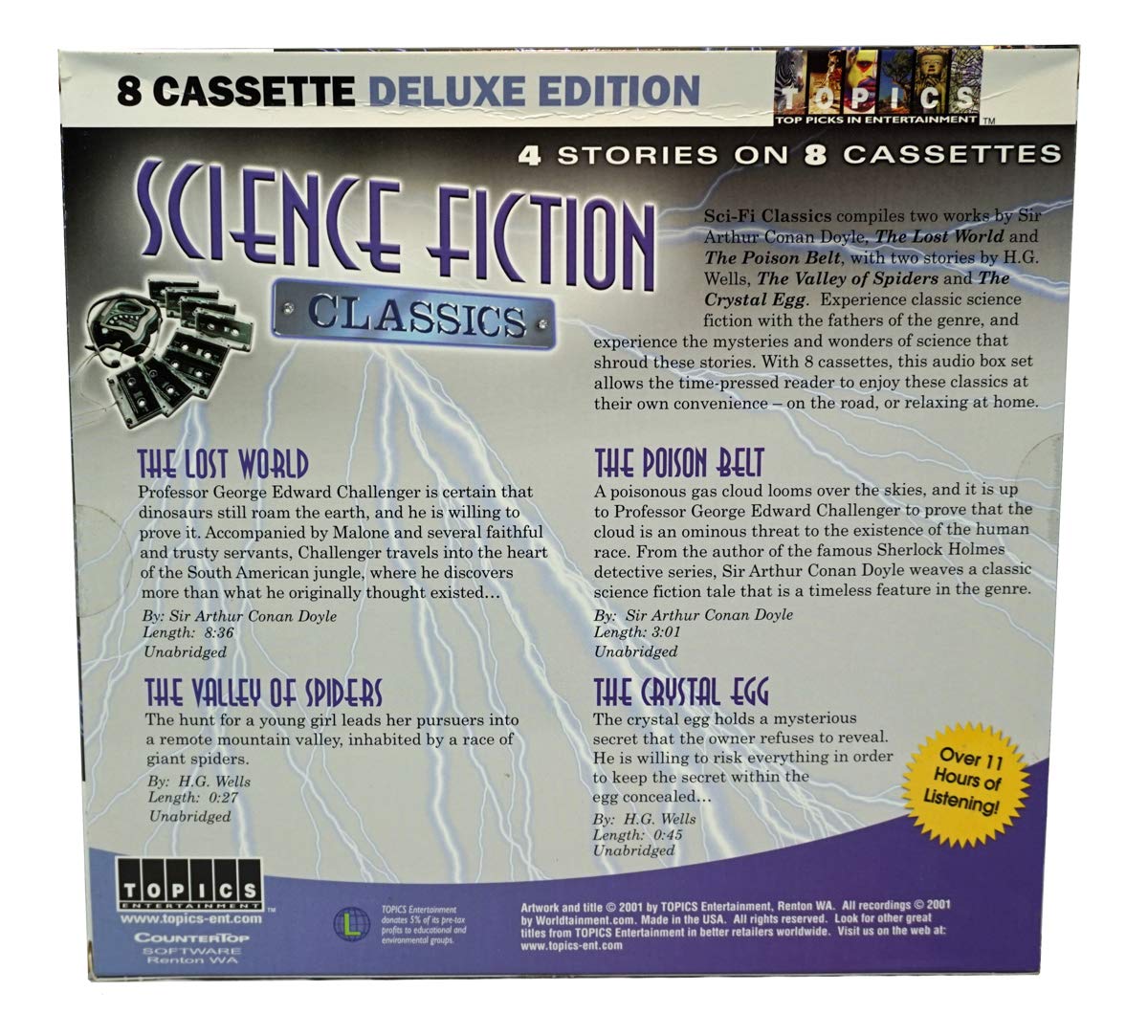 Science Fiction Stories on 8 Audio Cassettes by HG Wells & Sir Arthur Conan Doyle - The Poison Belt, The Lost World