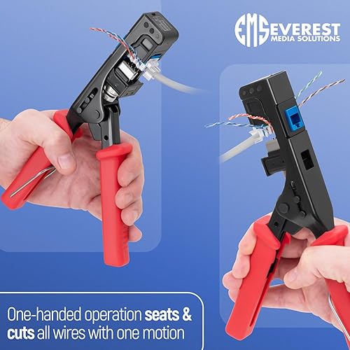 Miniatura 3 de Everest 45Term - Herramienta Keystone de terminación de velocidad en ángulo de 45 - Herramienta de perforación de red ahorradora de tiempo - Para