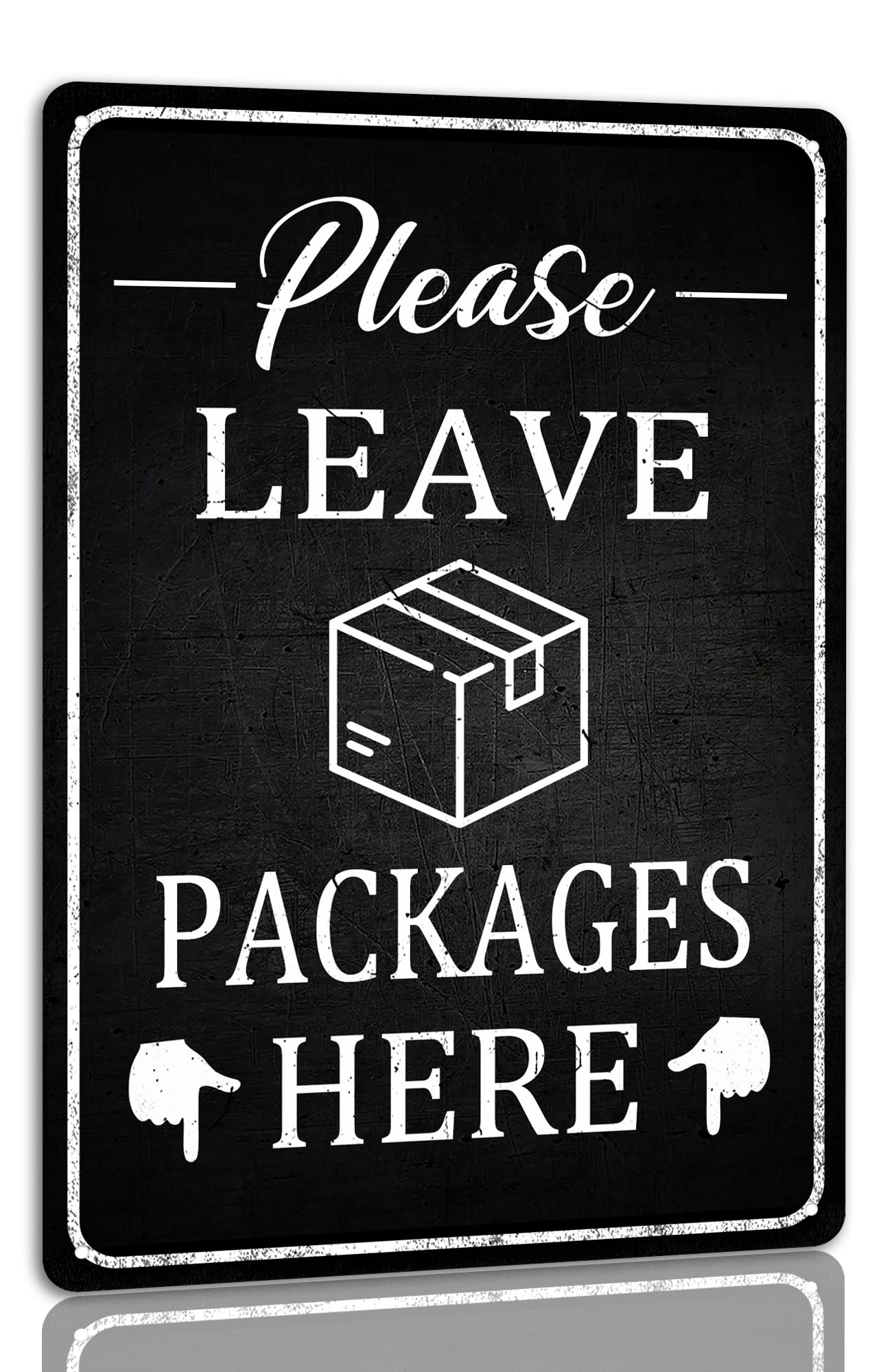 peiyeety Please Leave Packages Here Metal Tin Sign Package Delivery Sign Package Delivery Decor for Front Door House Home Indoor/Outdoor Use 8x12inch