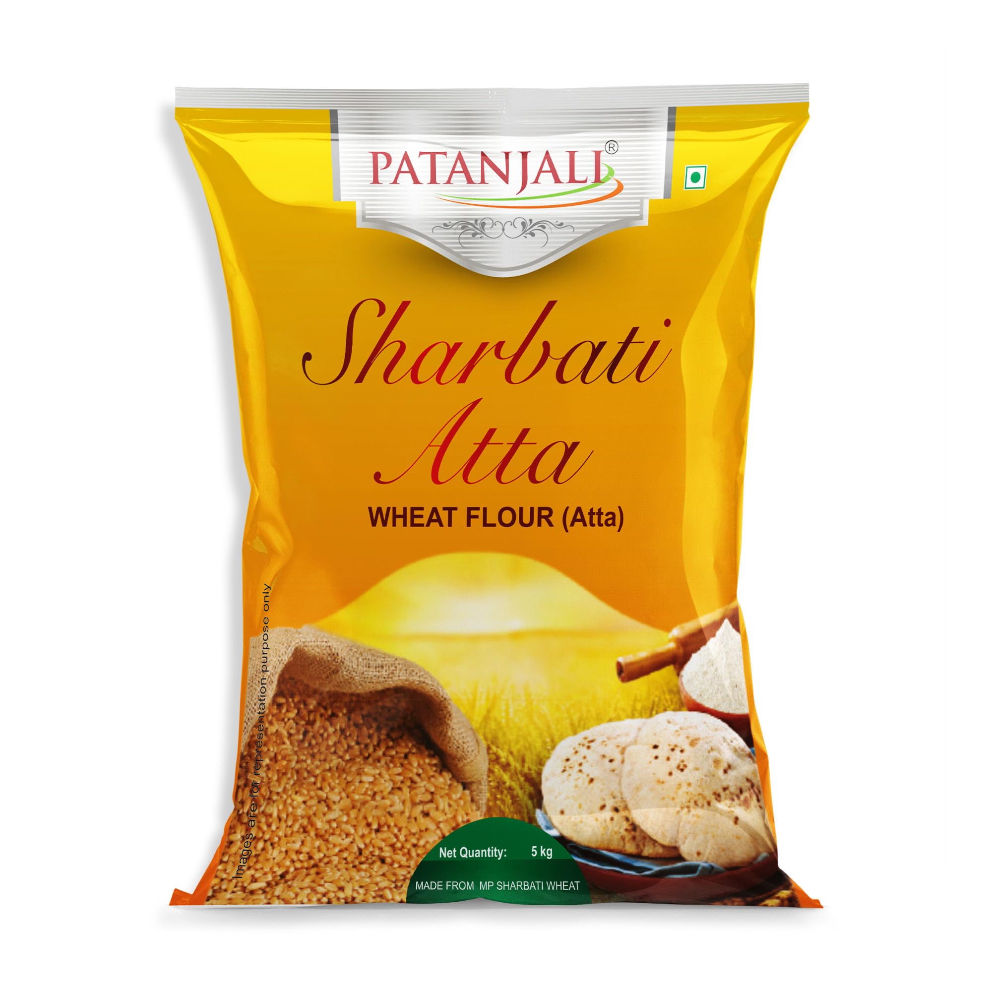 Patanjali Sharbati Whole Wheat Atta 5kg, High Quality MP Sharbati Wheat Flour, Soft, Nutritious & Healthy Flour for Chapattis, Pooris, Parathas, and Daily Cooking-picture-27