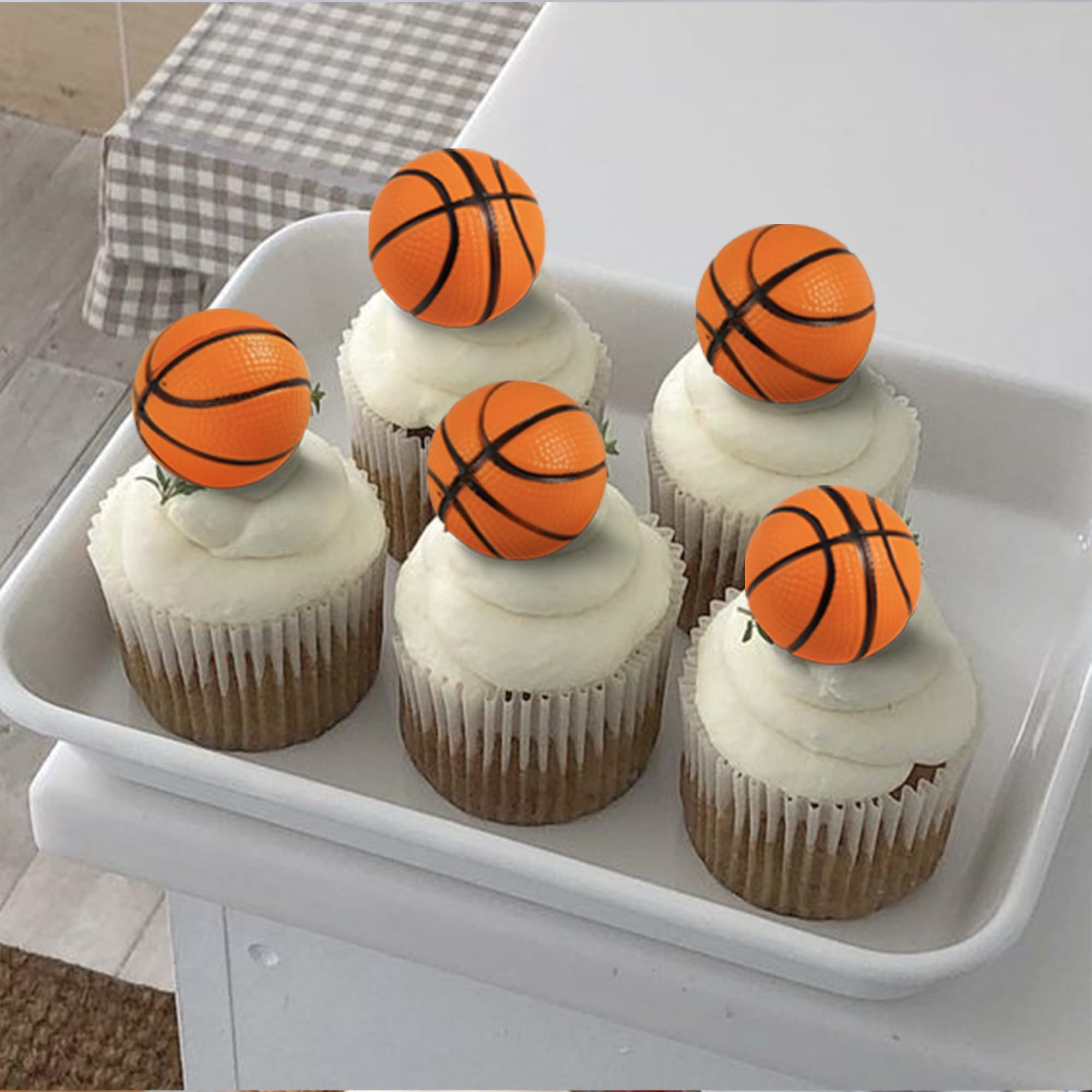 6 Decorazioni Per Torta Basket: Topper Con Canestro, Pallone E Giocatori. Idee Per Festa Di Compleanno A Tema Sport Per Ragazzi