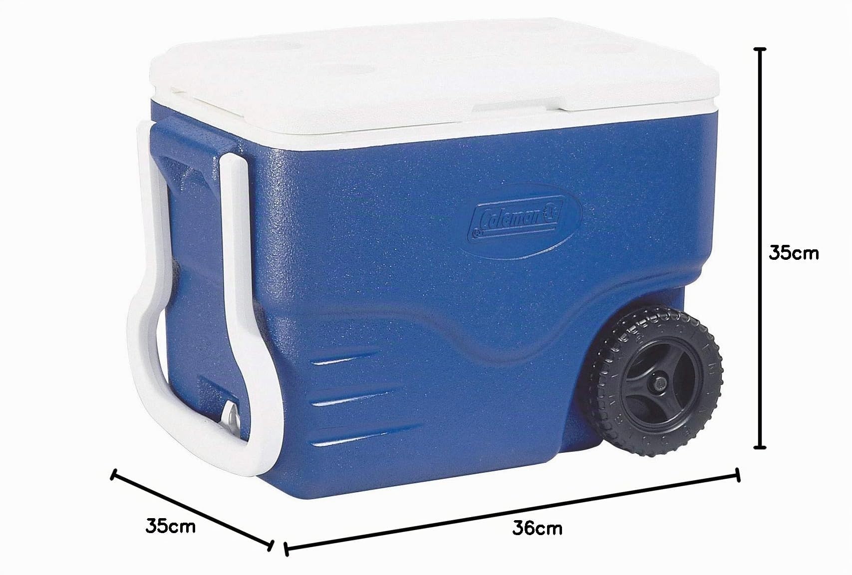 Coleman Passive Kühlbox 40 QT Performance Wheeled Cooler, Thermobox 37.5 L Fassungsvermögen, Mobile Eisbox mit Rädern