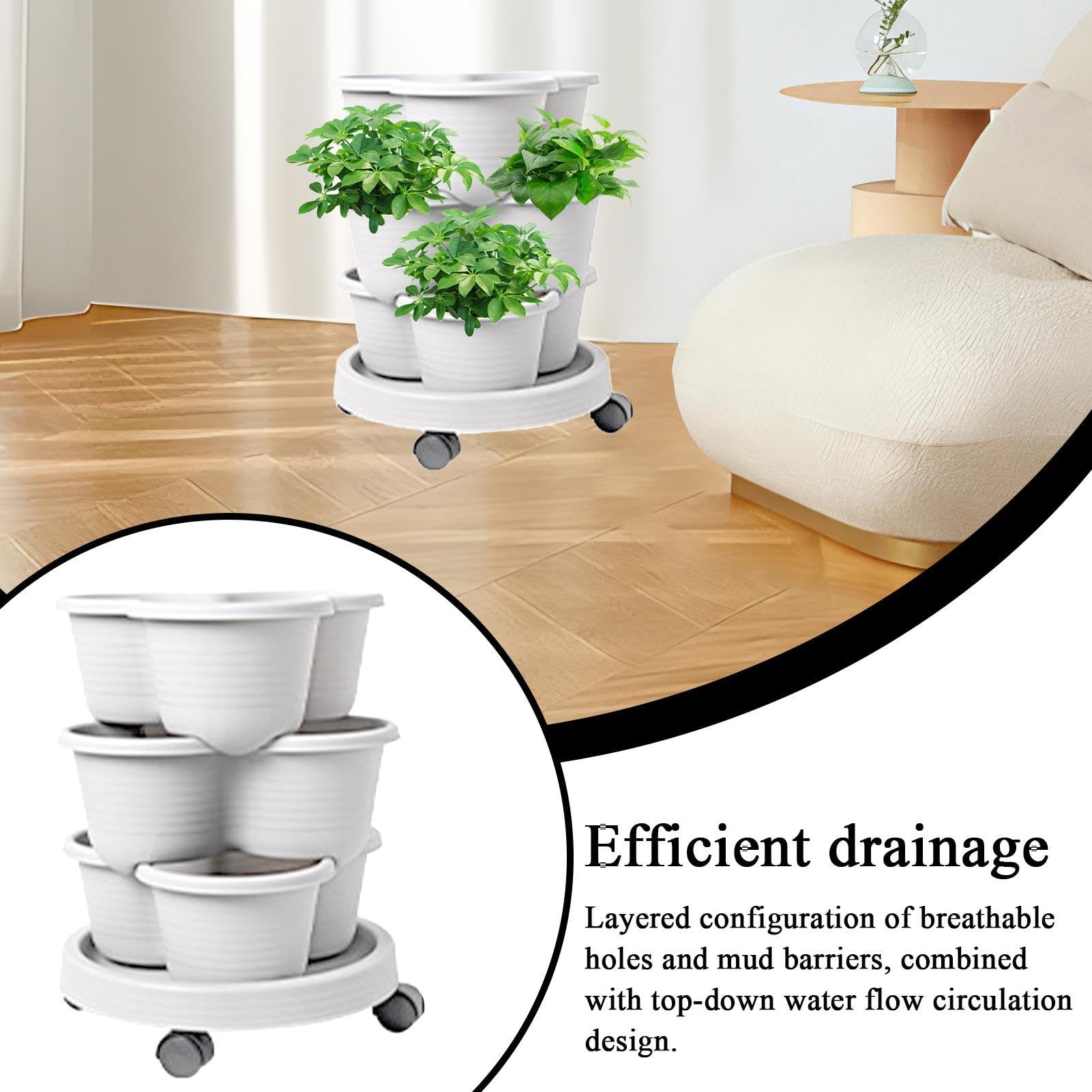 Torre Cultivo Vertical Kit De Cultivo En Contenedores Apilables Por Niveles | Jardinera Exterior Superponible En Niveles Accesorios De Jardinería Macetas Para Suculentas Flores Fresas