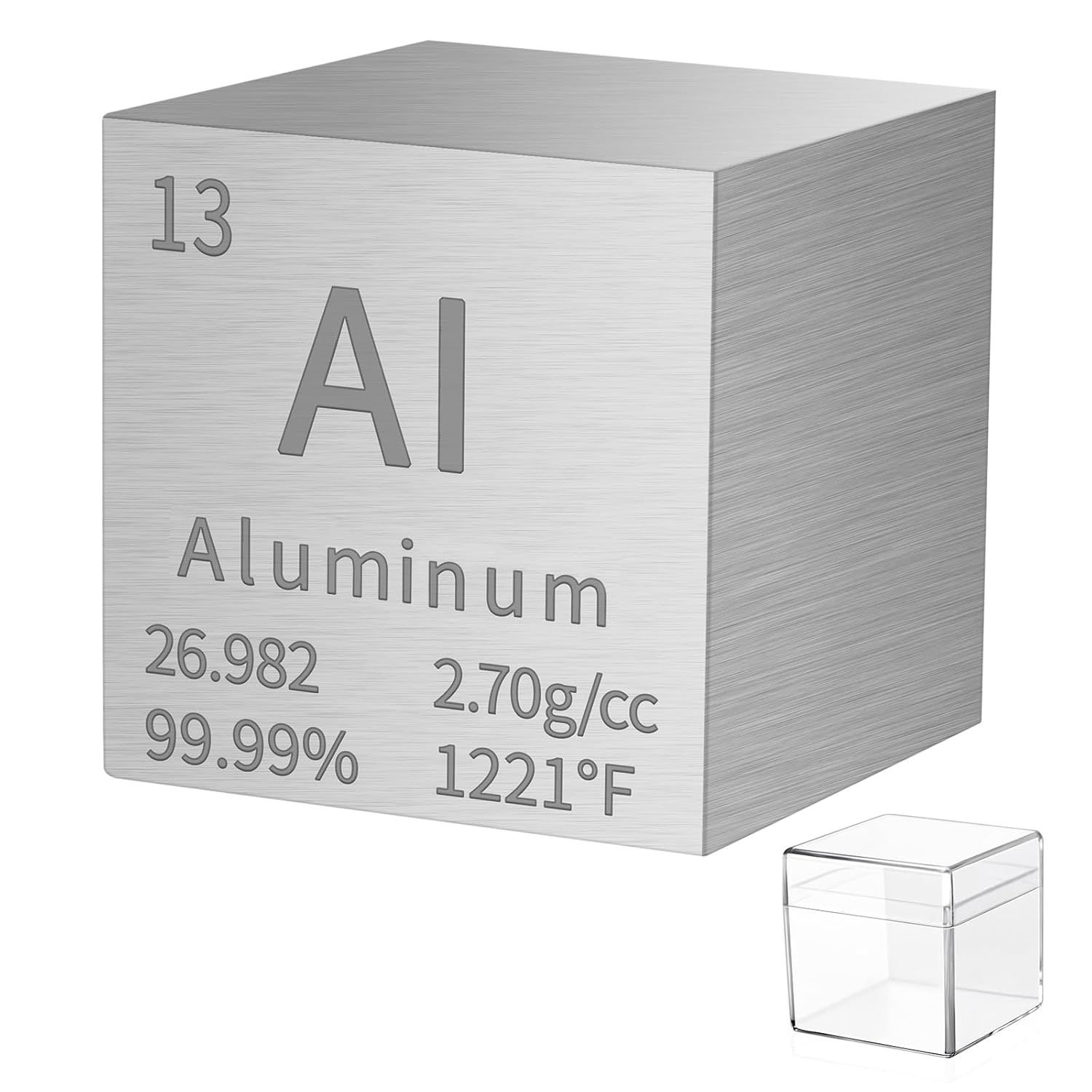 Magnesium 1" Metal Density Cube - 99.9% Pure Element For Chemistry - Periodic Table Design Educational Scientific Elemental Specimen