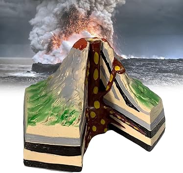 VERIMP Simulated Volcano Model Experimental Spray Volcano Simulation Model Volcanic Lava Demonstration Model Volcano Internal Structure Lava Landform Geographic Model for School Teaching Aids