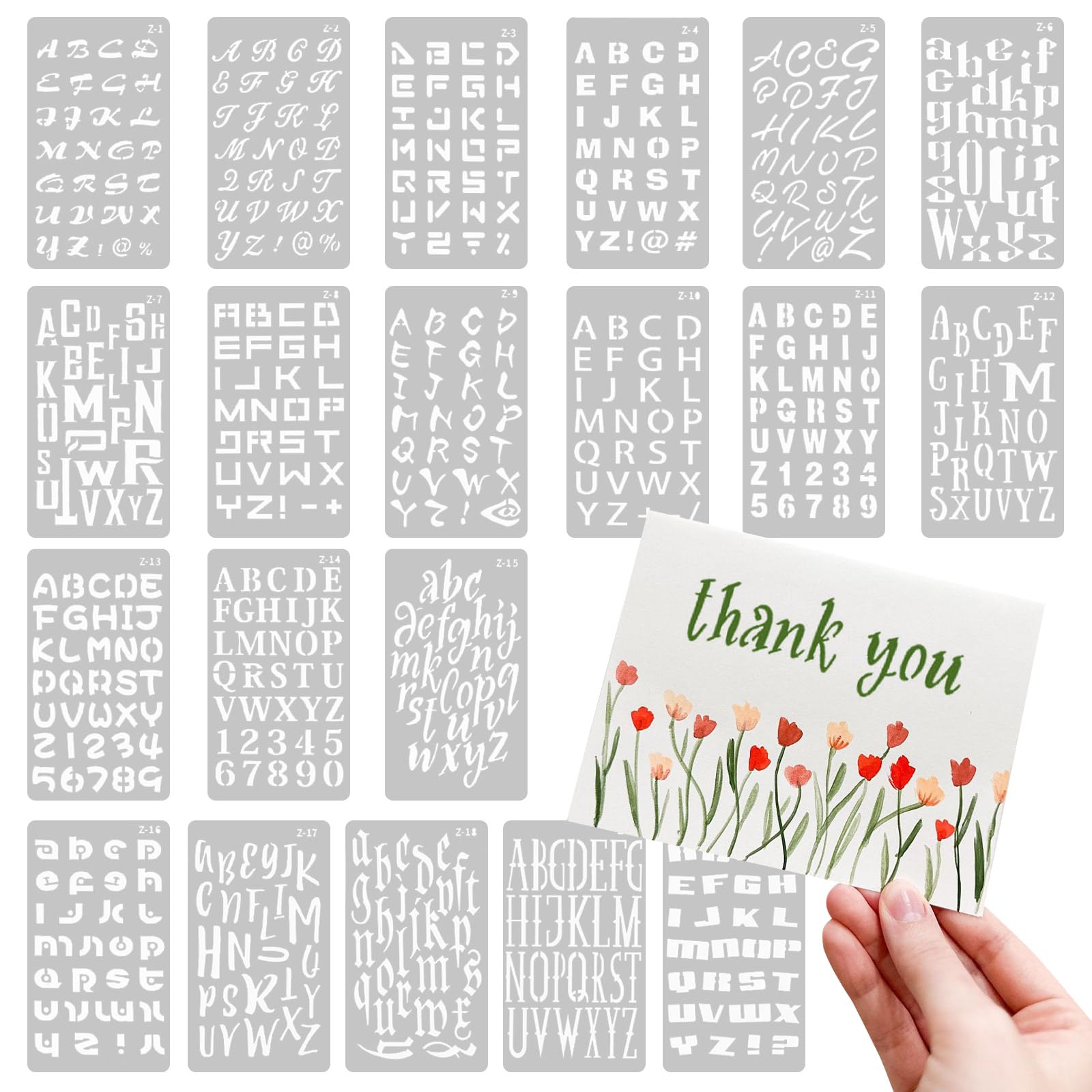 MUWINC Letter Stencils for Painting, Reusable Number Stencils Letters Set — image 1
