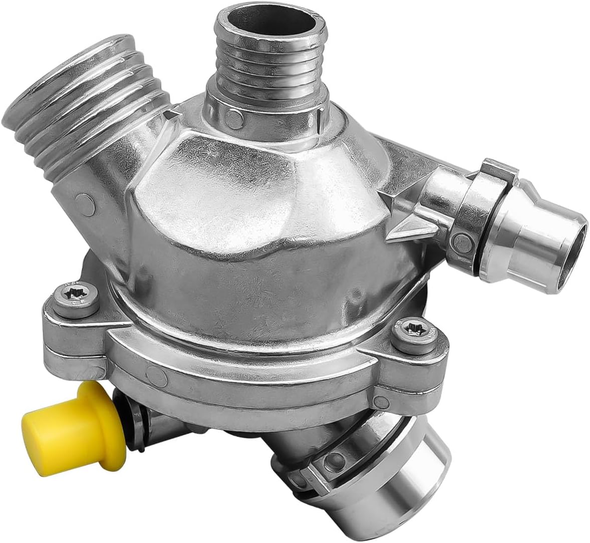 Aluminum Engine Coolant Thermostat Housing Assembly Fit for BMW E90 E92 E60 325i 328i 330i 335i 525i 528, Replace 11537549476 11537536655 001-209ALU