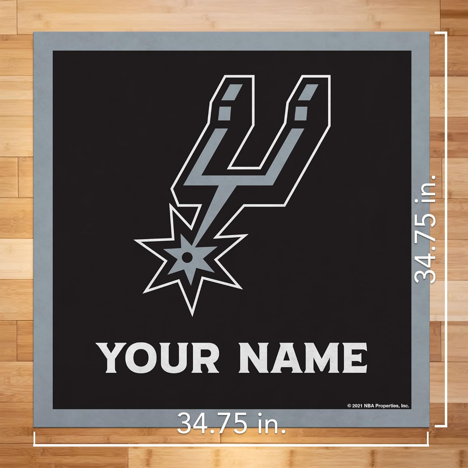 Rico Industries NBA Basketball San Antonio Spurs Personalized 35" Felt Wall Décor - for Man Cave, Game Room, Office & Bedroom - Made in The USA