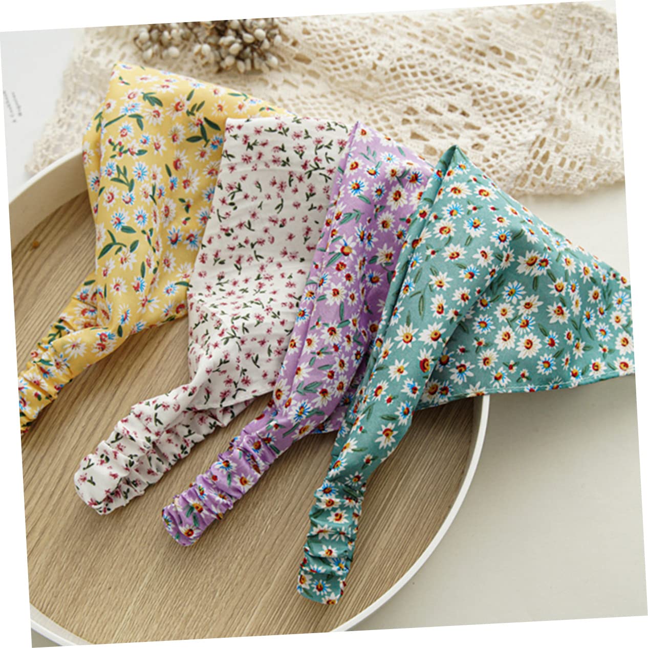 MAGICLULU 4 Sets Elegantes Turban-stirnband Mit Blumenmuster Für Damen Haarbandana Für Teenager Und Erwachsene 6 Stück X 4