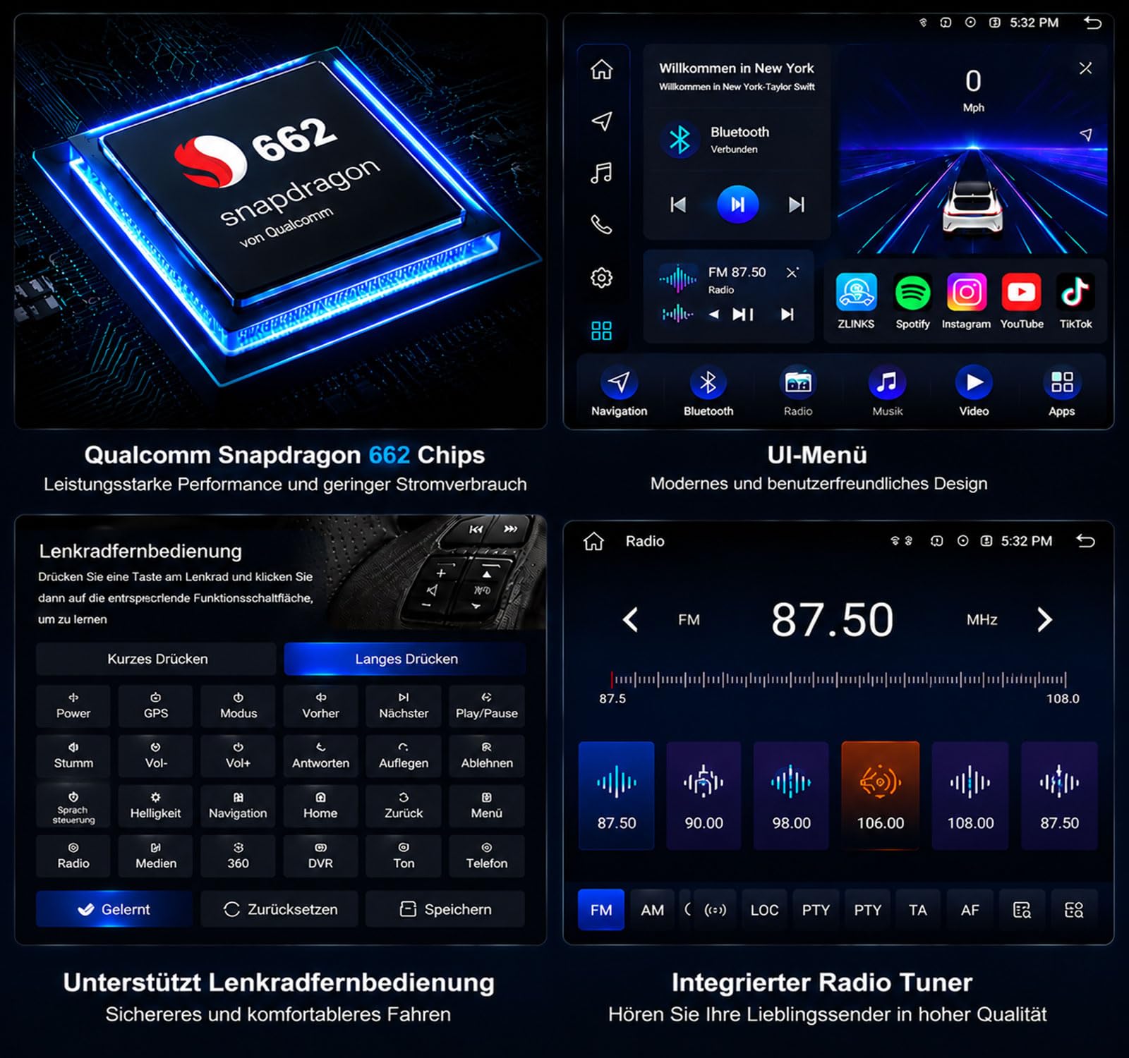 Erisin Qualcomm 8GB+128GB 8-Kern Android 16 Autoradio Bluetooth für Opel Antara Astra Corsa C/D Vectra Meriva Signum Vivaro Zafira Combo 8" Touchscreen CarPlay Android Auto DAB+ WiFi DSP USB Canbus