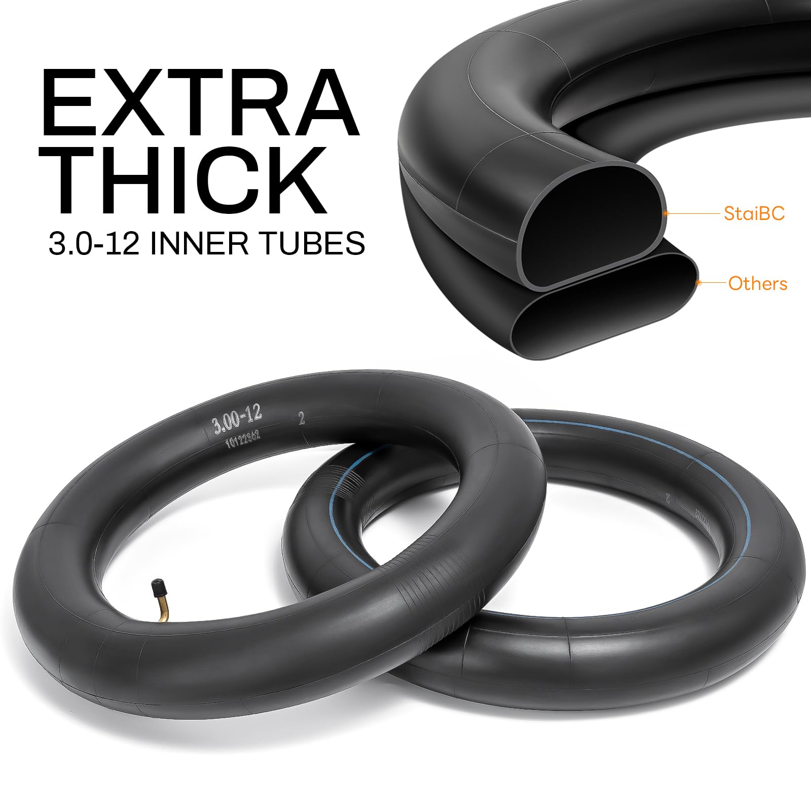 HIAORS 12-Inch Inner Tubes – 3.00-12 / 80/100-12, Straight Valve, 2-Pack For Pit Bikes & Dirt Bikes - View #12