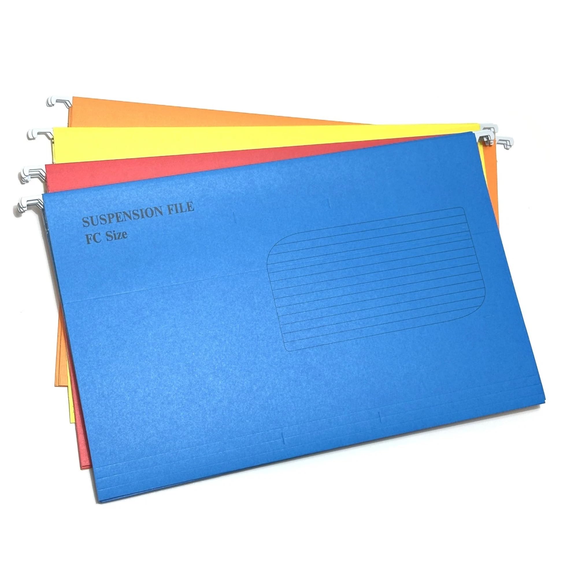 A4 Foolscap Suspension Files, Filing Cabinet Hanging Files with Labels and Clear Holders Home Office School Filing Work Organisation,15PCS, Mixed Colours (Check Size pls) (Foolscap)