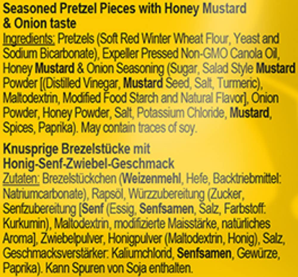 Pretzel Pete Honey Mustard & Onion pretzel con sabor a mostaza de miel y cebolla 160g